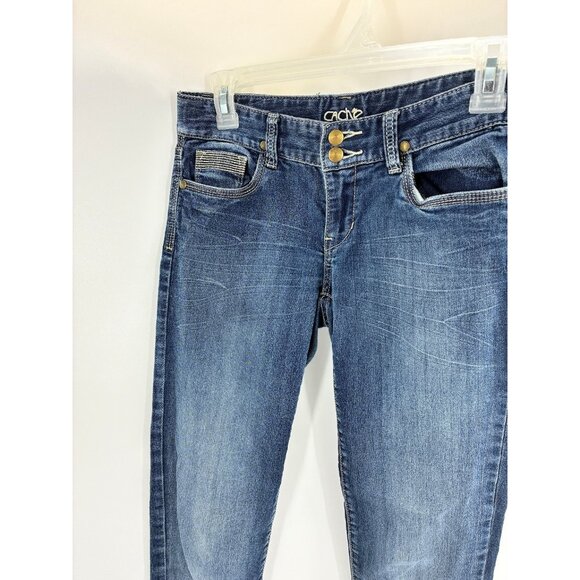 Cache Womens Jeans Size 2 Skinny Jeans Stretch Blue Denim Y2K - Picture 2 of 6
